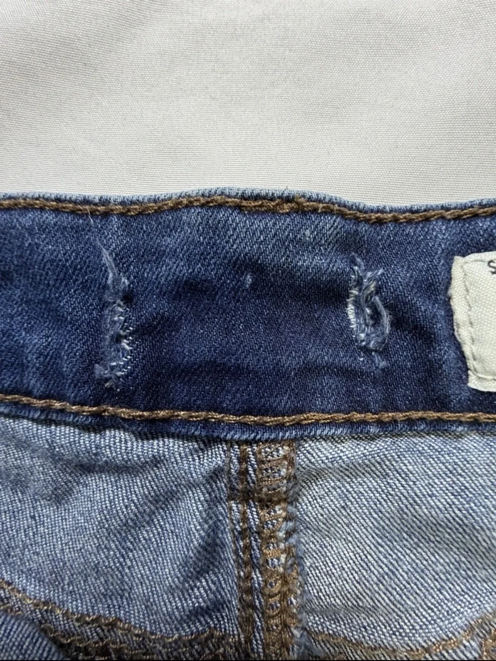 Classic Women's Distressed Denim Shorts - Blue